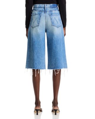 The Whole Fray Denim Culotte Shorts in Wipeout