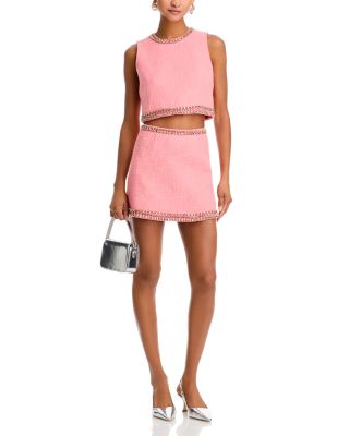 Cinq à Sept - Verity Embellished Cropped Top & Mini Skirt