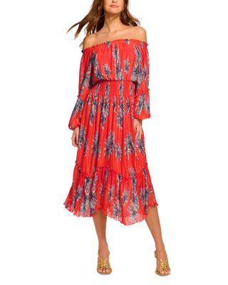 Ramy Brook - Alyce Floral Off The Shoulder Smocked Dress