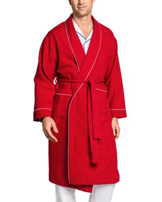 Petite Plume - Cotton Flannel Piped Robe