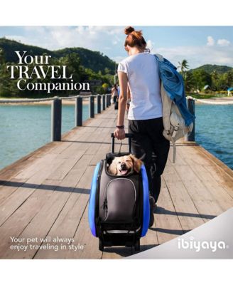  5-in-1 Pet Carrier with Backpack, Pet Carrier Stroller, Shoulder Strap, Carriers with Wheels for Dogs and Cats