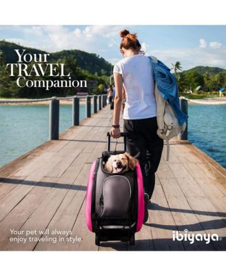  5-in-1 Pet Carrier with Backpack, Pet Carrier Stroller, Shoulder Strap, Carriers with Wheels for Dogs and Cats