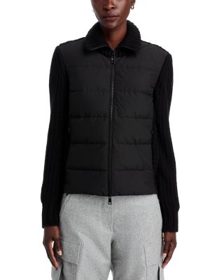 Mixed Media Wool & Cashmere Zip Up Cardigan