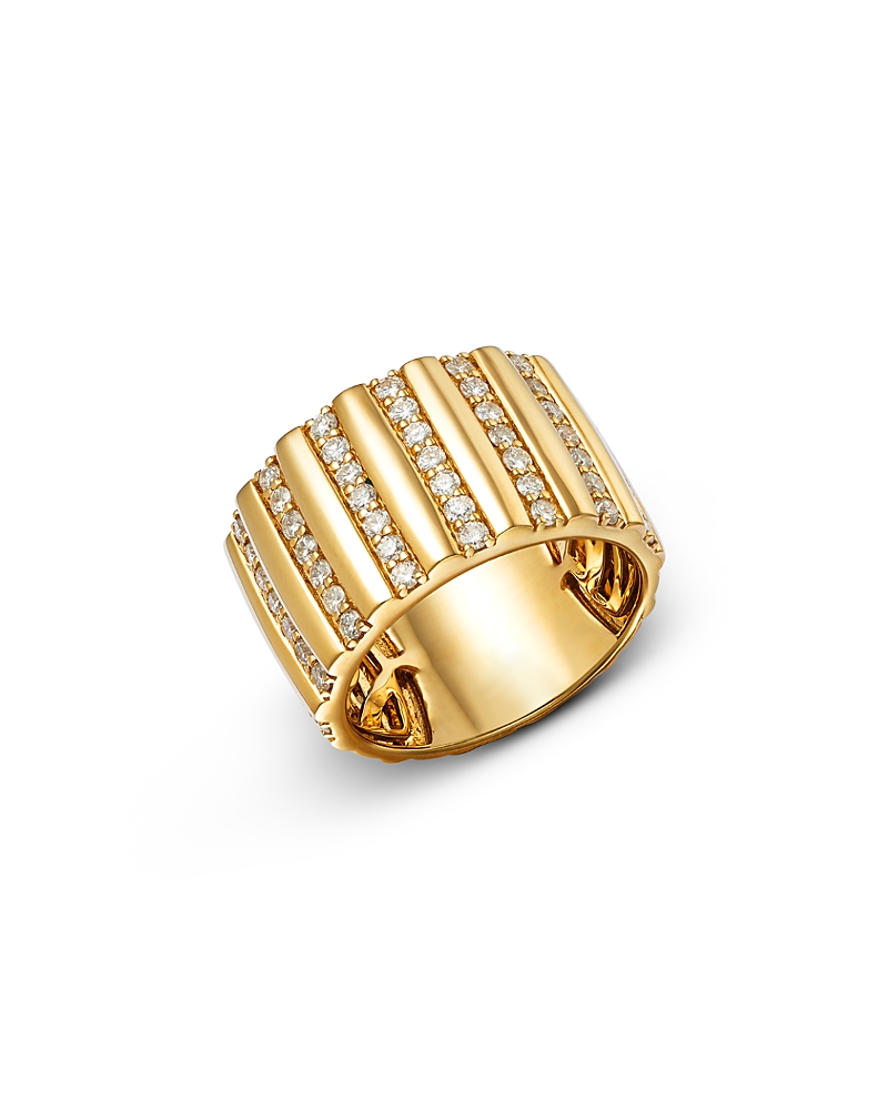 Bloomingdale's Fine Collection Diamond Multirow Wide Statement Ring In 14k Yellow Gold, 0.65 Ct. T. W. In Gold