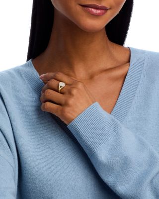 Diamond Pav&eacute; Signet Ring in 14K Yellow Gold, 0.29 tcw