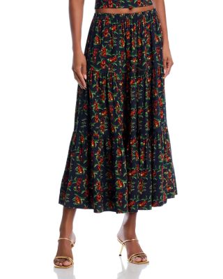 AQUA - Monkey Print Midi Skirt - Exclusive