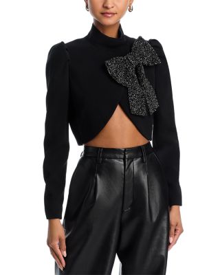 Alice and Olivia - Addison Embellished Bow Crop Jacket