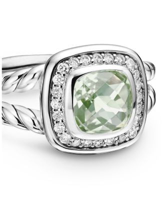 Petite Albion Ring with Prasiolite & Diamonds