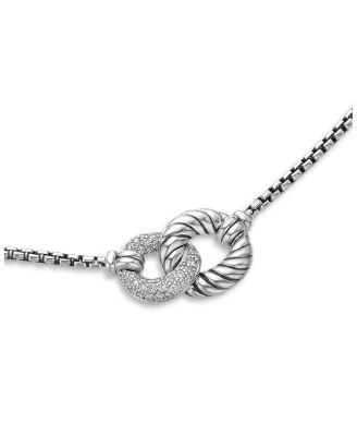 Belmont Double Link Necklace with Diamonds