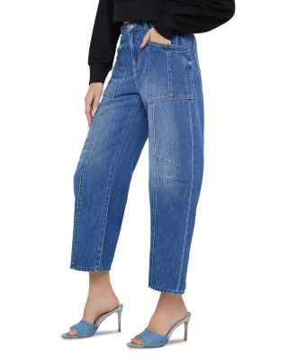 Cody Rodeo High Rise Cropped Barrel Jeans in Brentwood