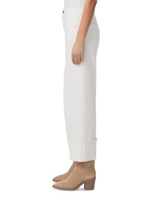 Sasha High Rise Ankle Wide Leg Jeans in Tonal Ecru