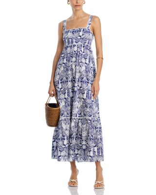 AQUA - Palm Print Maxi Dress - Exclusive