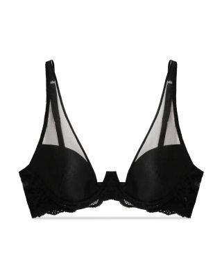 Charlotte Sheer Overlay Lace Plunge Bra
