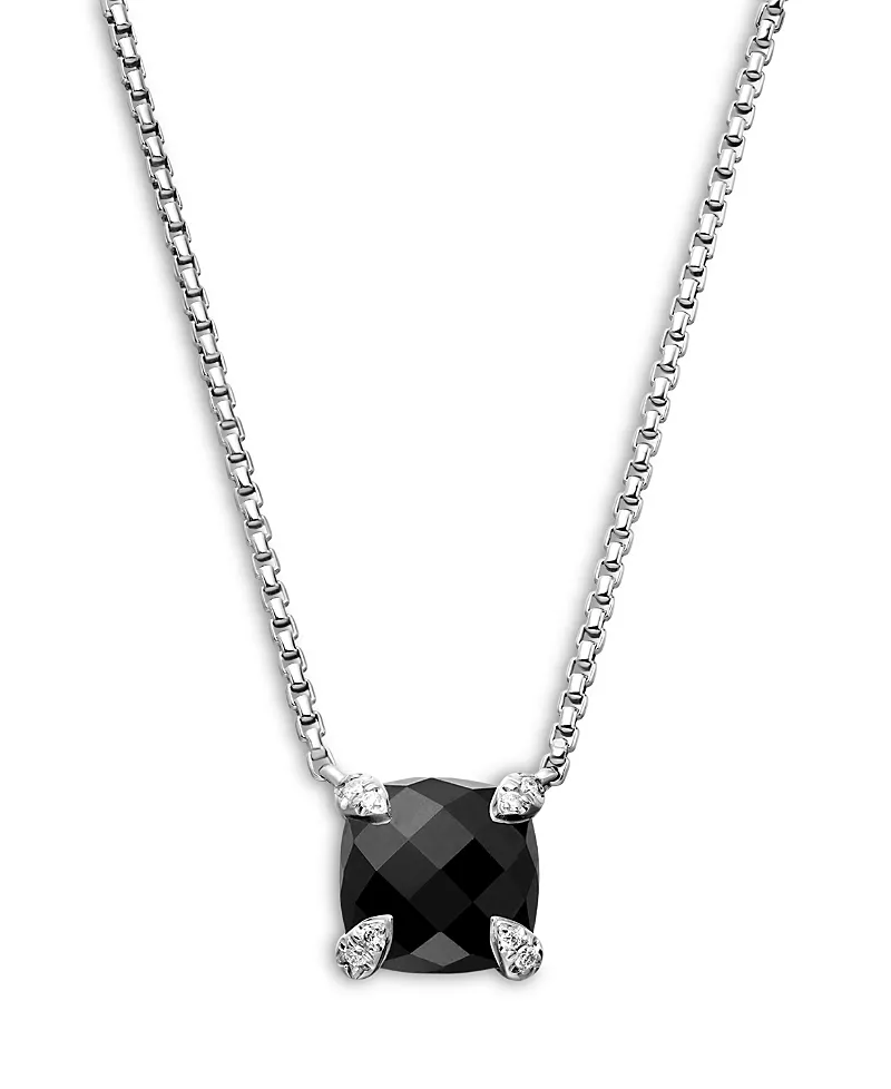 David Yurman Chatelaine Pendant Necklace with Black Onyx and Diamonds, 18