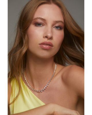 Real Love Heart Cubic Zirconia Collar Necklace, 16"