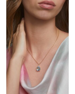 Macaron Cubic Zirconia Pendant Necklace in 18K Gold Plated, 16"-18" 