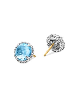 David Yurman - Ch&acirc;telaine Earrings with Blue Topaz