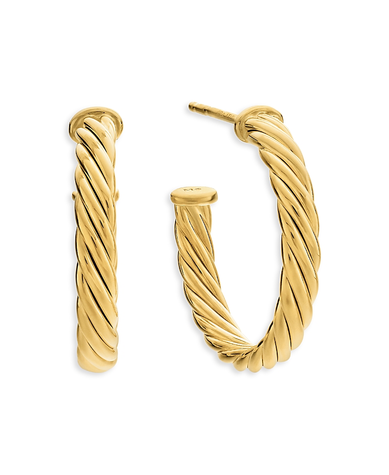 Cablespira Hoop Earrings in 18K Yellow Gold, 3