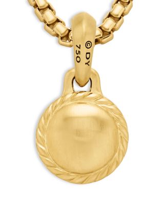 Men's 18K Yellow Gold Blue Evil Eye Amulet Pendant