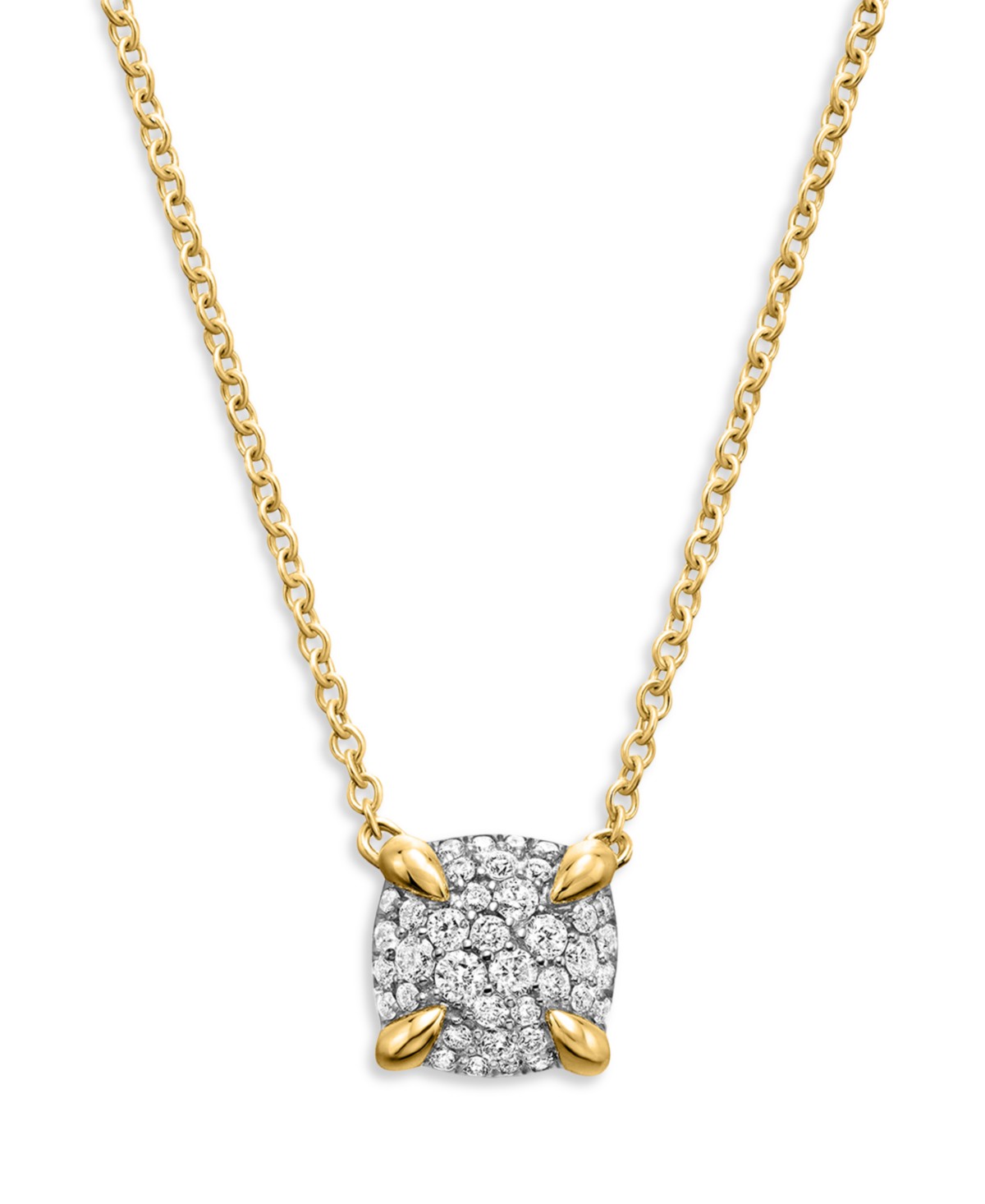 Châtelaine® Pendant Necklace in 18K Yellow Gold with Full Pavé Diamonds, 18"