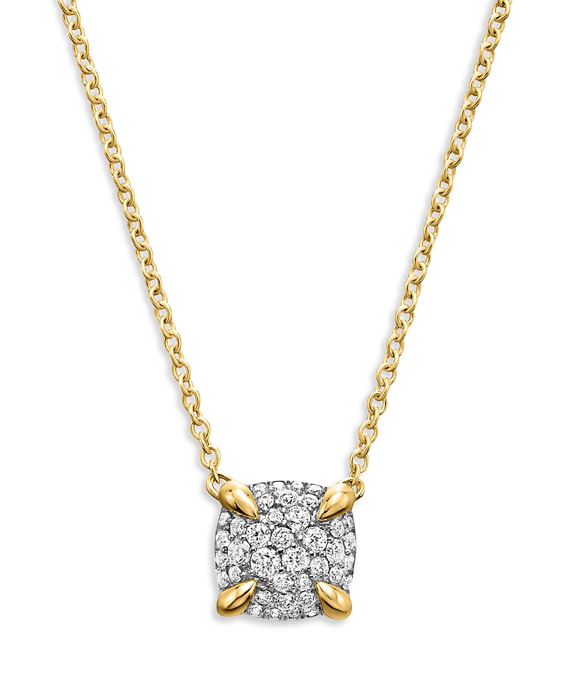David Yurman Chatelaine Pendant Necklace in 18K Yellow Gold with Full Pave Diamonds, 18