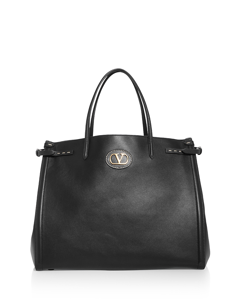 Valentino Mens Antibes Vlogo Signature Large Grained-leather Tote Bag Nero In Black