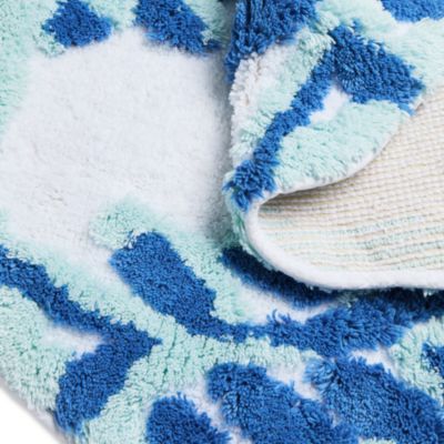 Shaped Blue Floral Rug - Exclusive