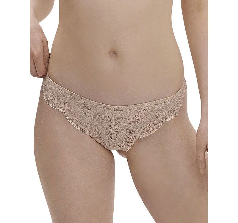 Simone Perele Karma Lace Tanga Briefs In Peau Rose