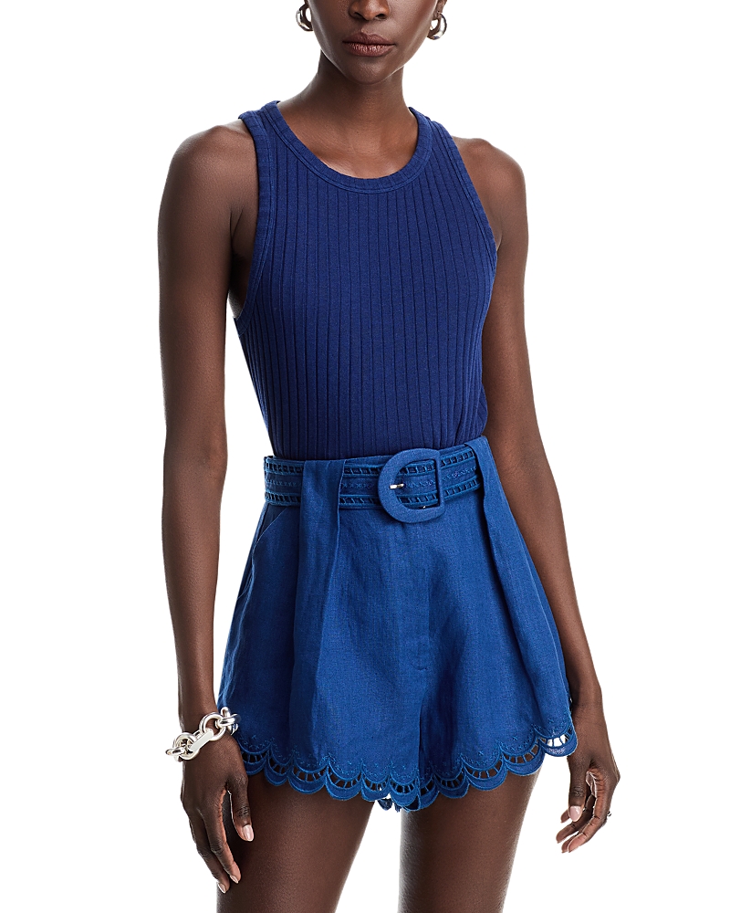 Shop Bella Dahl Raw Edge Tank Top In Navy Coast