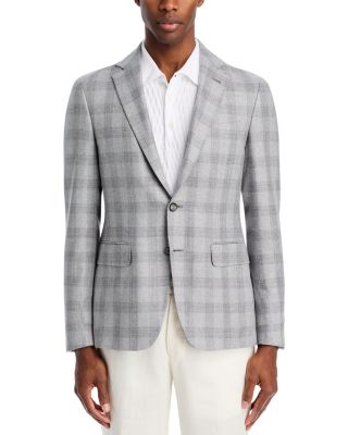 Kei Textured Plaid Unstructured Regular Fit Sport Coat