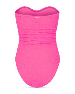 Textured Ruched One Piece Swimsuit