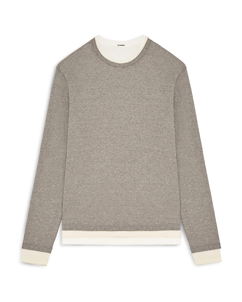 Jil Sander Kit Long Sleeve Layered Tee In Granite