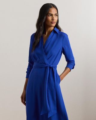 Ralph Lauren Surplice Georgette Midi Dress | Bloomingdale's