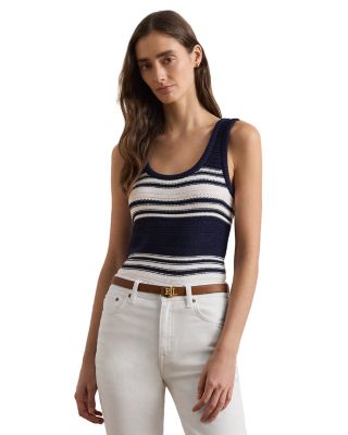 Ralph Lauren - Striped Cotton Blend Sweater Tank Top