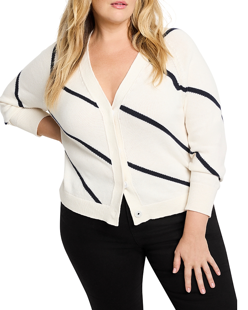 Nic+zoe Plus Better Angle Cardigan In Cream Multi