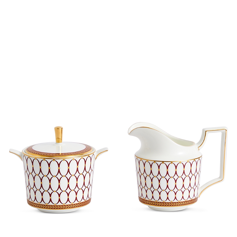 Wedgwood Renaissance Red Serveware Sugar And Creamer Set In Multi