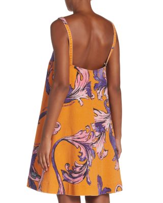 Printed Buckle Strap Mini Dress