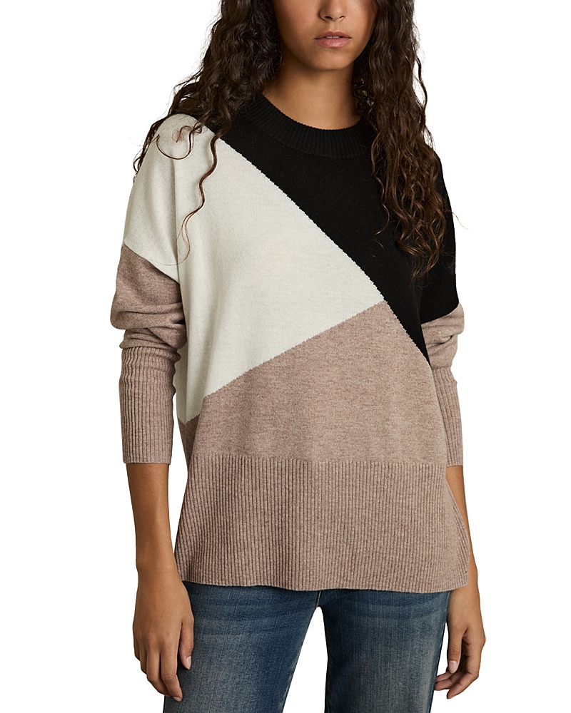 REISS COLOR BLOCKED CREWNECK SWEATER