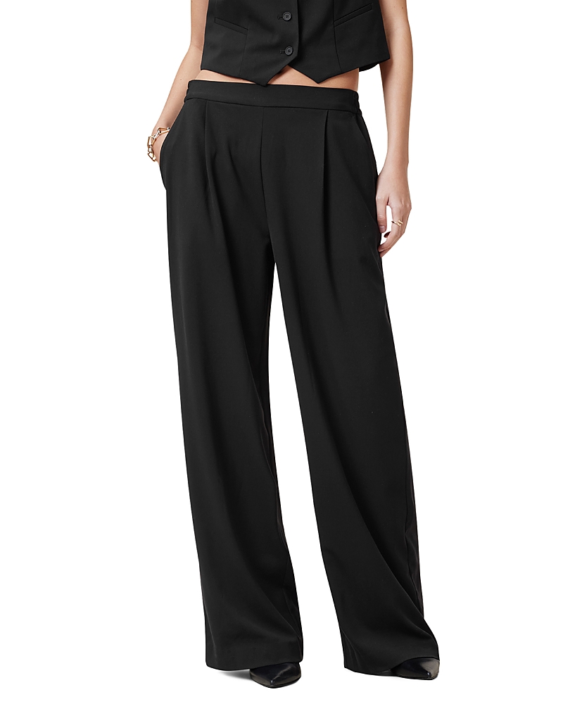 Allsaints Aleida Lightweight Wide Leg Trousers In Black
