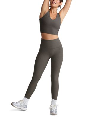 Spacedye Caught In The Midi High Waisted Legging in True Gray Heather