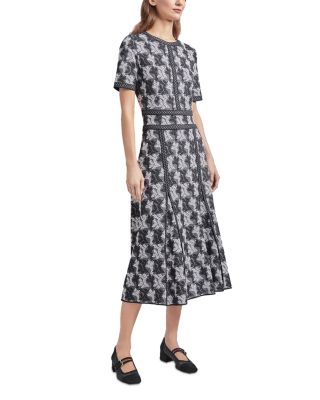 Printed Short Sleeve Midi Dress