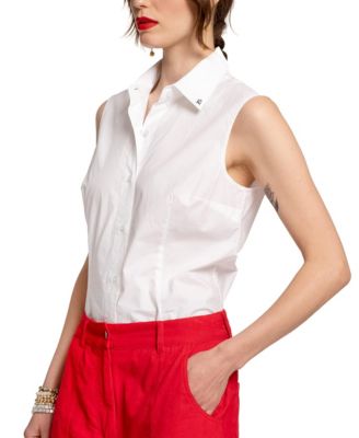  Lizzie Pointed Collar Shell Top