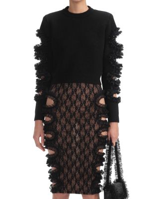 Self-Portrait - x Christopher Kane Cut Out Lace Trim Sweater