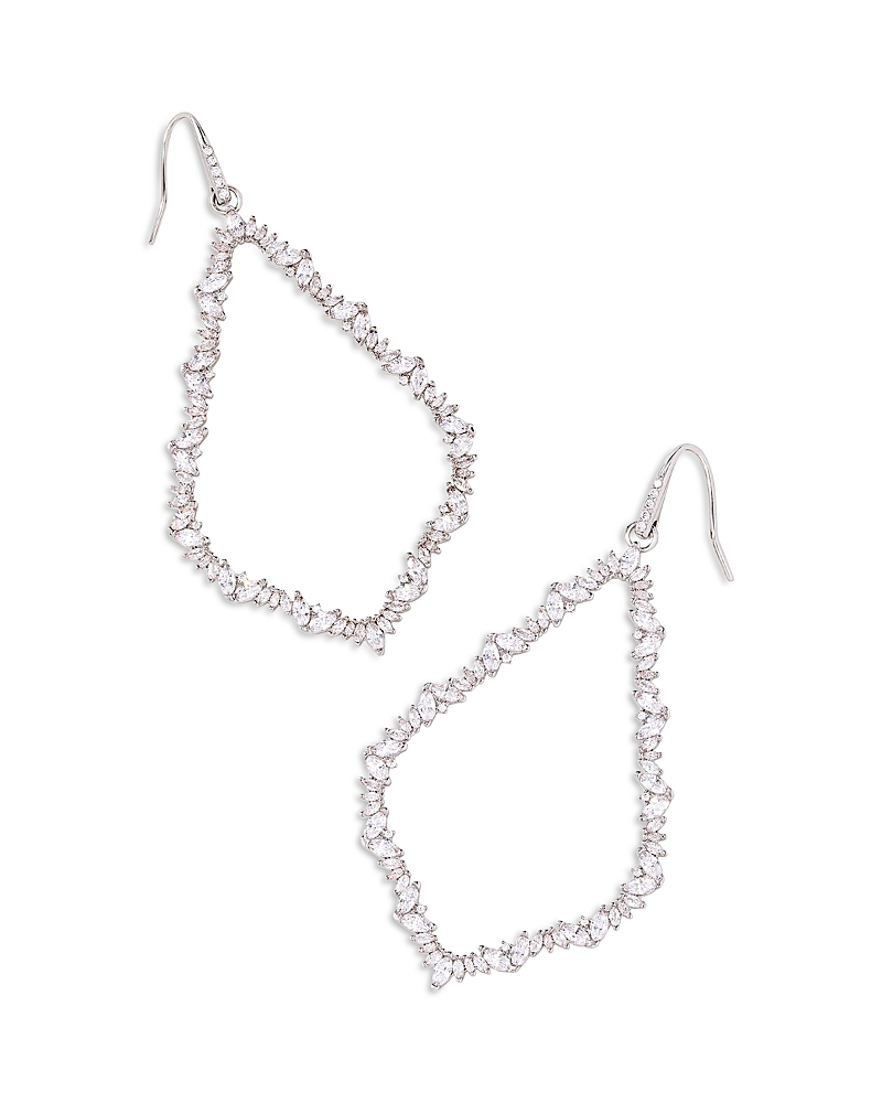 Kendra Scott Sophee 14k Gold Plated Cubic Zirconia Open Frame Drop Earrings In Siver