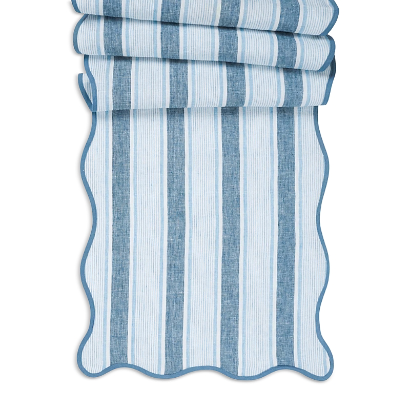 Juliska Cabana Stripe 18 X 90 Table Runner In Ocean Blue