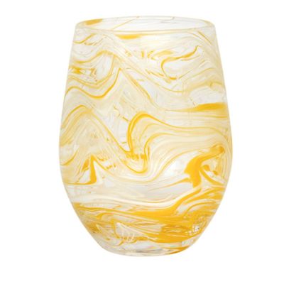 Puro Marbled Stemless Wine Glass