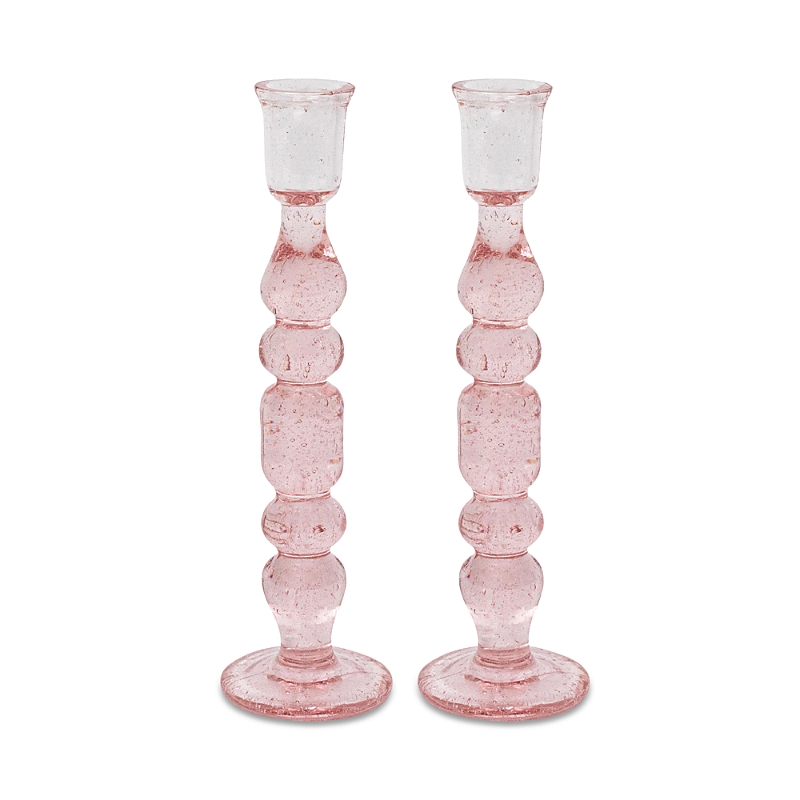 Juliska Provence Set Of 2 Candlesticks In Blush