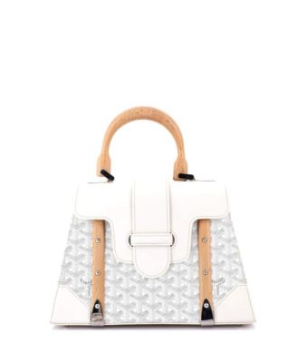 Pre-Owned Goyard Pm Saigon Top Handle Bag Coated Canvas with Leather