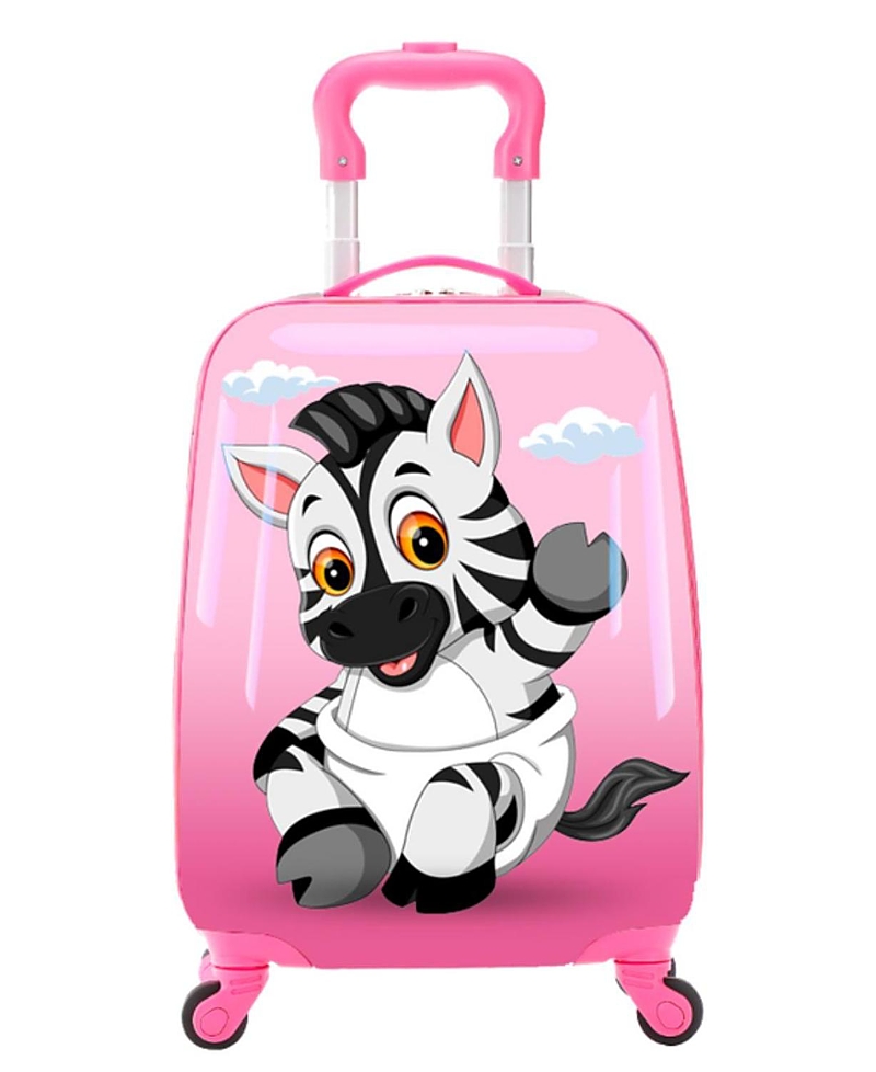 Tucci Italy Lil Zebra 18 Spinner Wheel Style Kids Suitcase In White