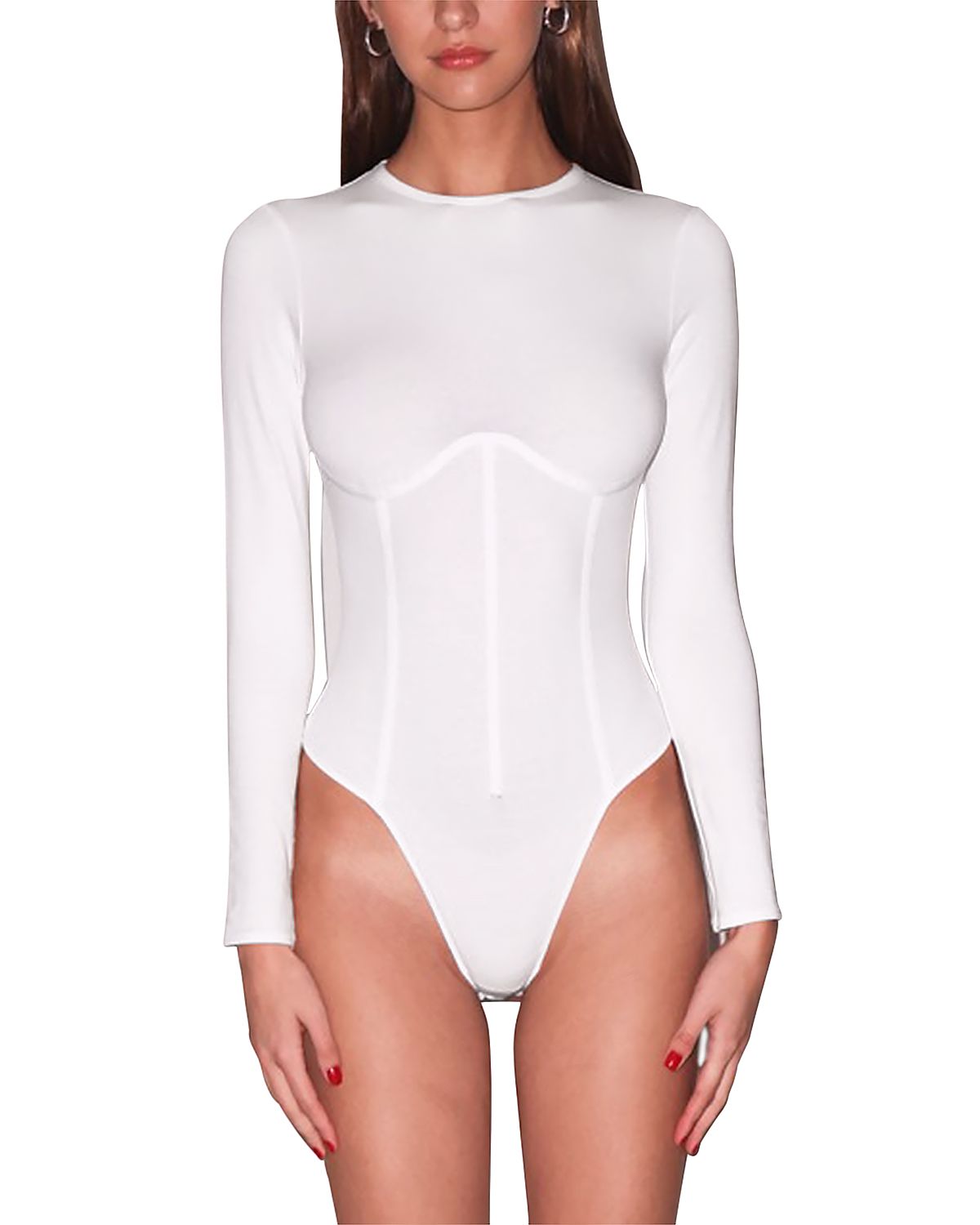 Fleur du Mal Long Sleeve Corset Bodysuit